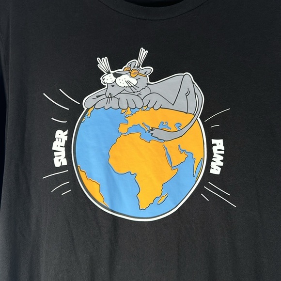 Puma Black Super Puma on Globe Rib Crew Neck T-Shirt - Picture 2 of 6